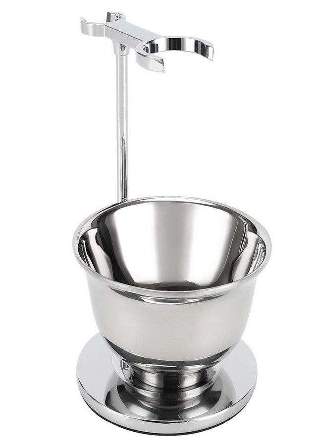 PerPro Deluxe Shaving Razor & Brush Stand with Double Layer Stainless Steel Soap Bowl Set,Compatible with Cartridge Razor,Gillette Razor,Safety Razor,Badger Shaving Brush,Gifts for Him - Image 1